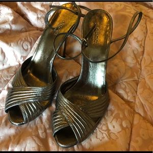 Gucci silver evening sandals